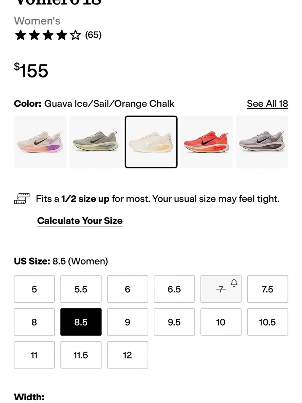 Nike Vomero 18 - Women's Running Shoes - Light Peach/White